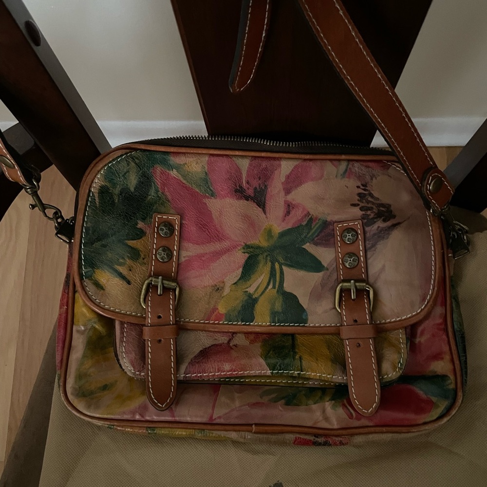 Patricia Nash Floral Shoulder Bag - Pink and Green